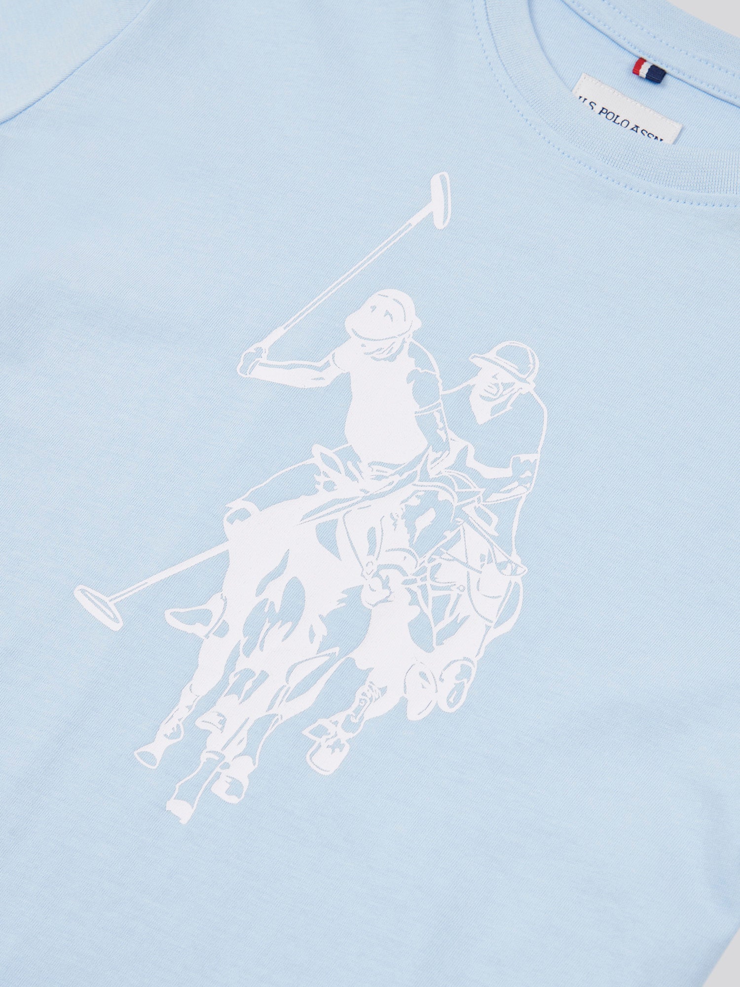 Boys Double Horsemen Graphic T-Shirt in Chambray Blue