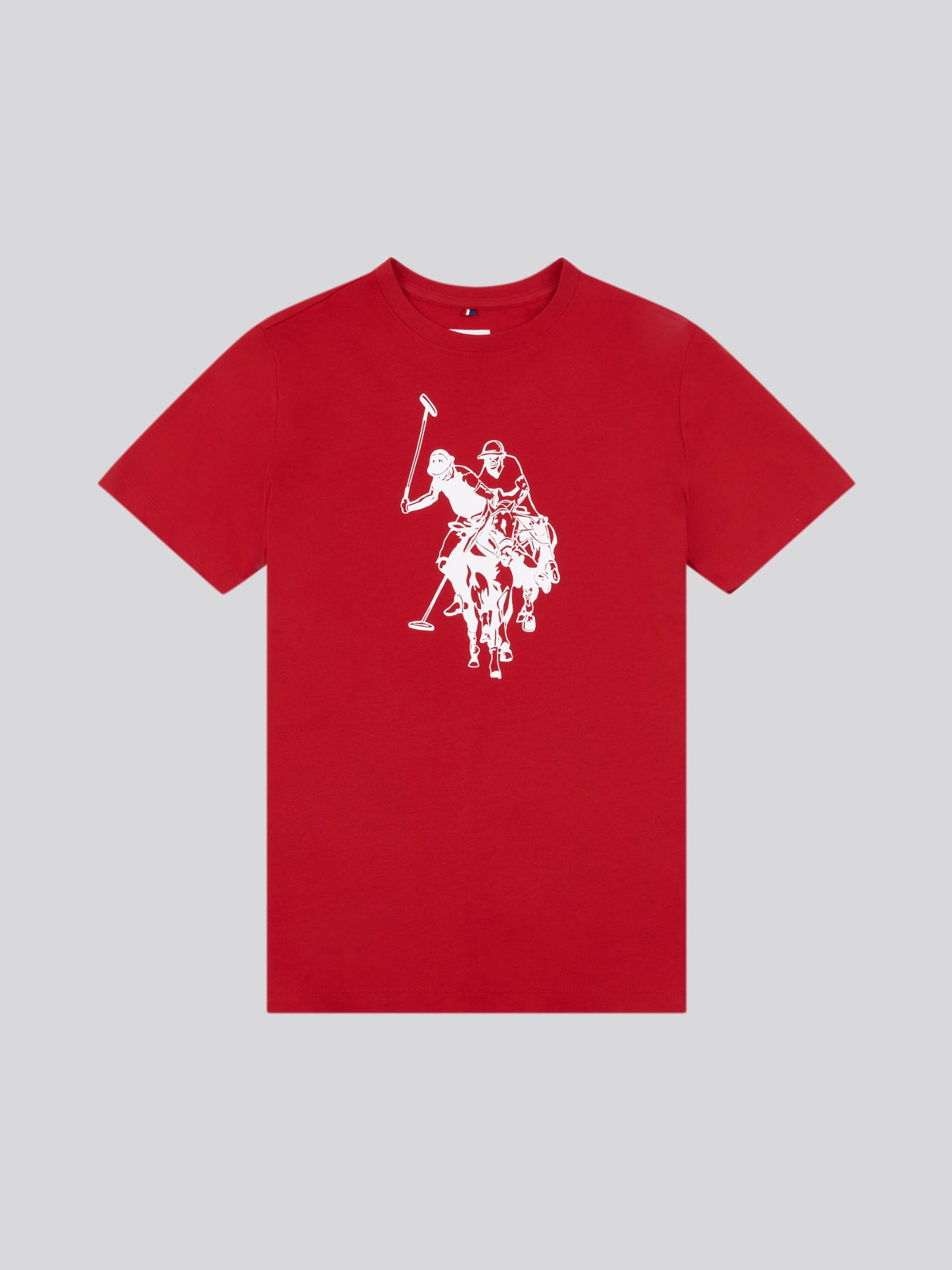 Boys Double Horsemen Graphic T-Shirt in Haute Red