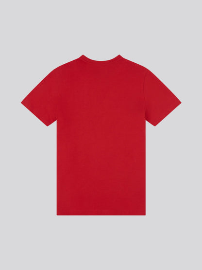 Boys Double Horsemen Graphic T-Shirt in Haute Red