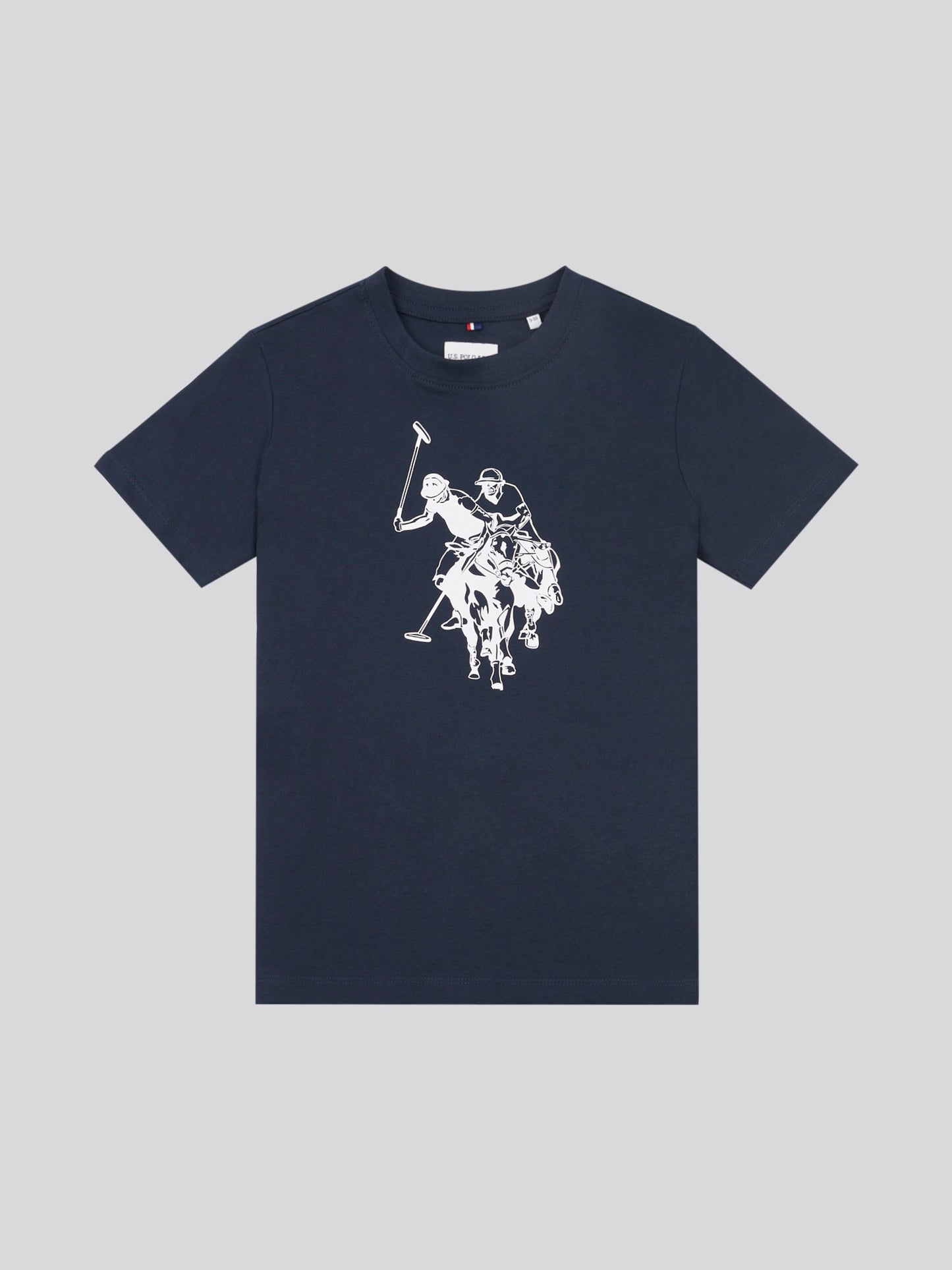 Boys Double Horsemen Graphic T-Shirt in Dark Sapphire Navy