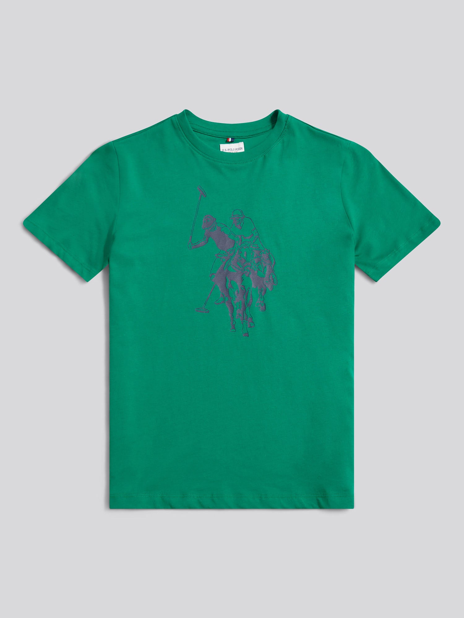 Boys Double Horsemen Graphic T-Shirt in Lush Meadow