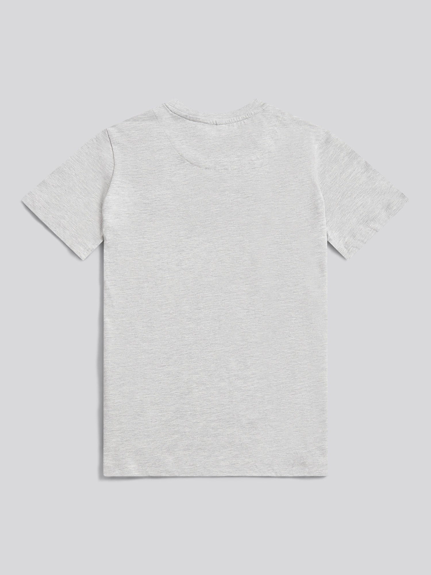Boys Double Horsemen Graphic T-Shirt in Mid Grey Marl