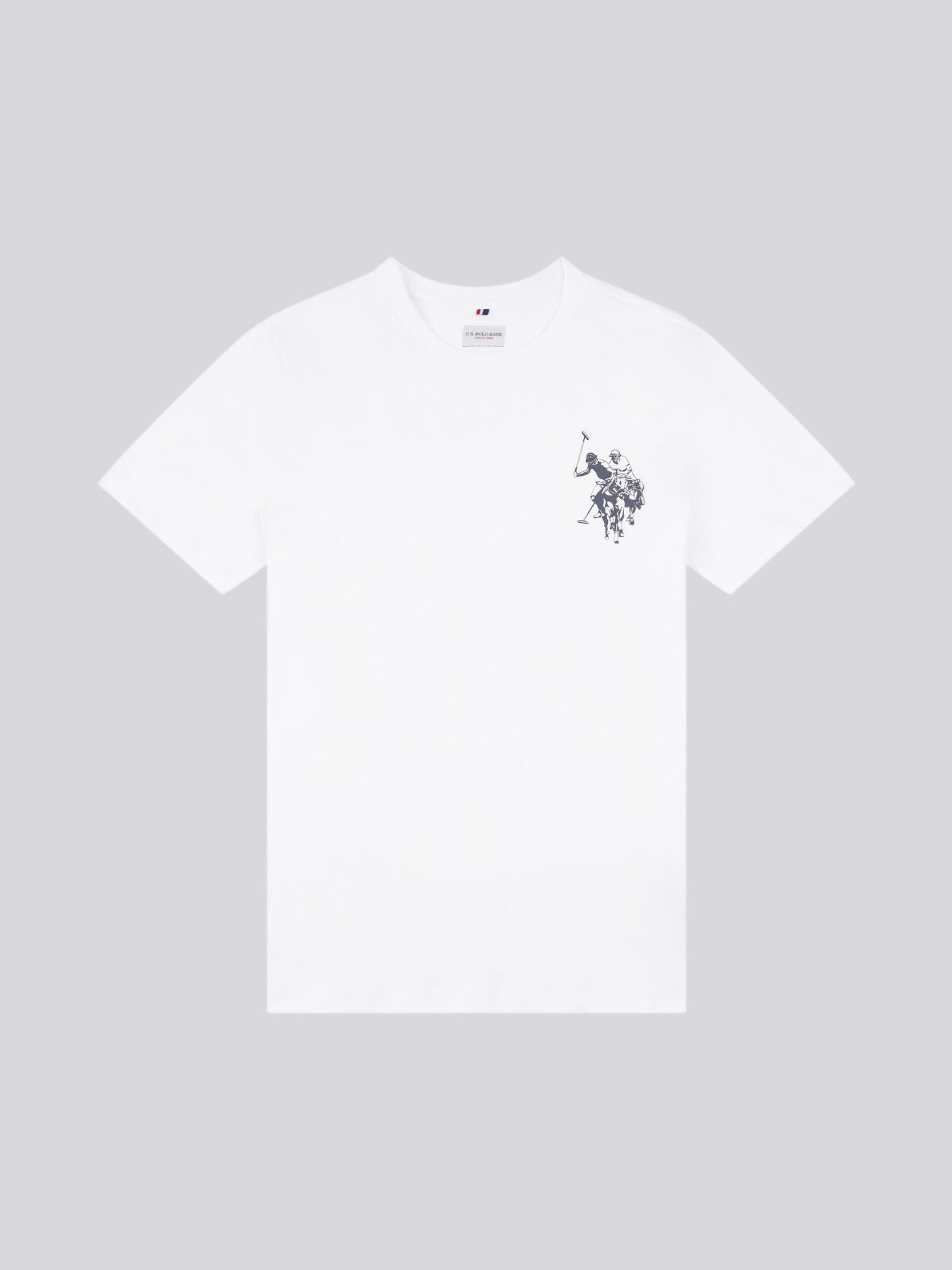 Boys Large Double Horsemen Graphic T-Shirt in Bright White