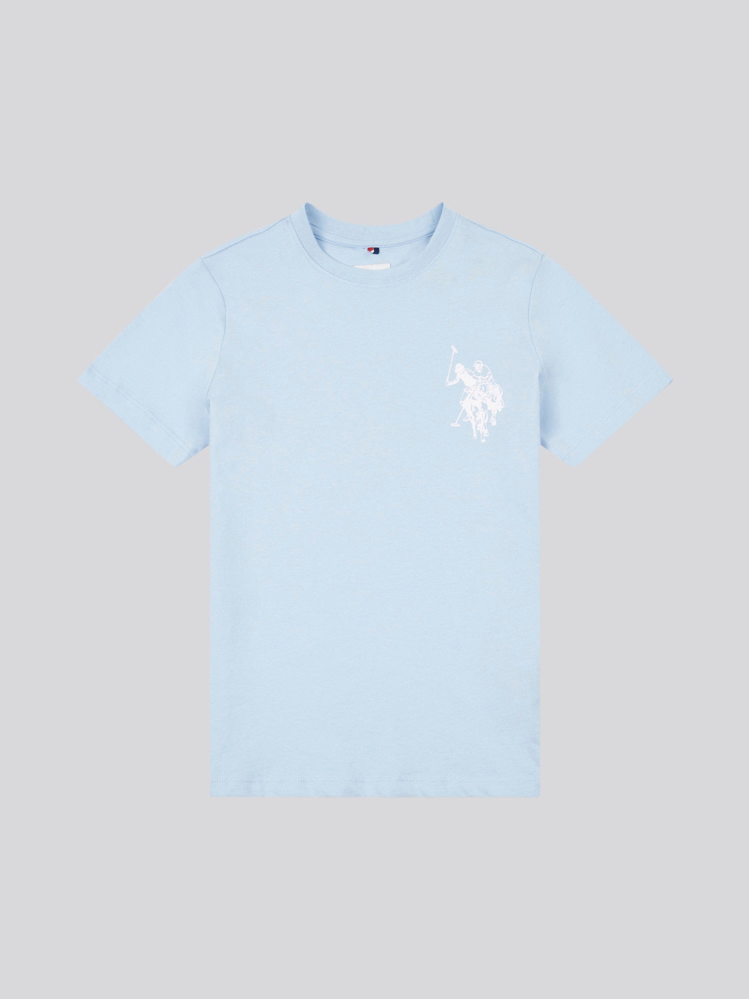 Boys Large Double Horsemen Graphic T-Shirt in Chambray Blue