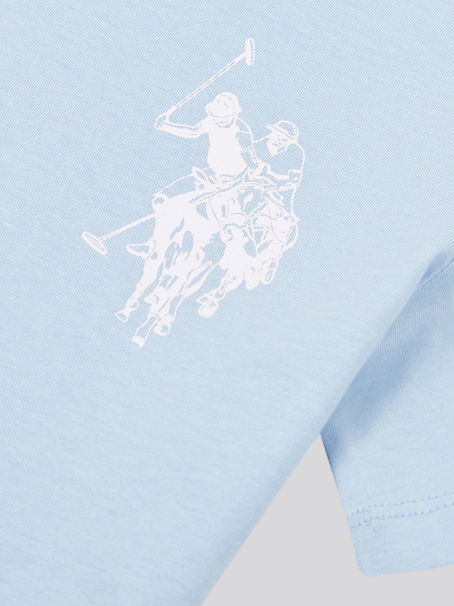 Boys Large Double Horsemen Graphic T-Shirt in Chambray Blue