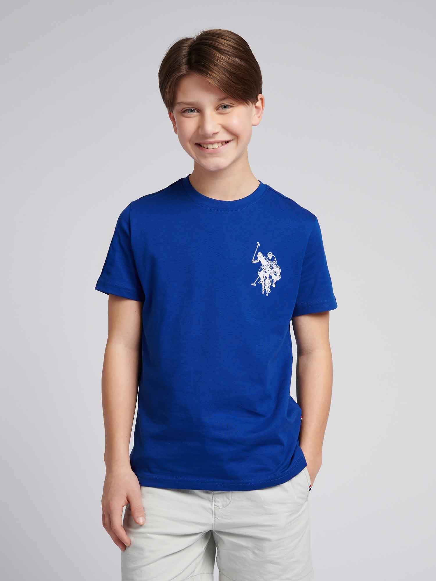 Boys Large Double Horsemen Graphic T-Shirt in Sodalite Blue