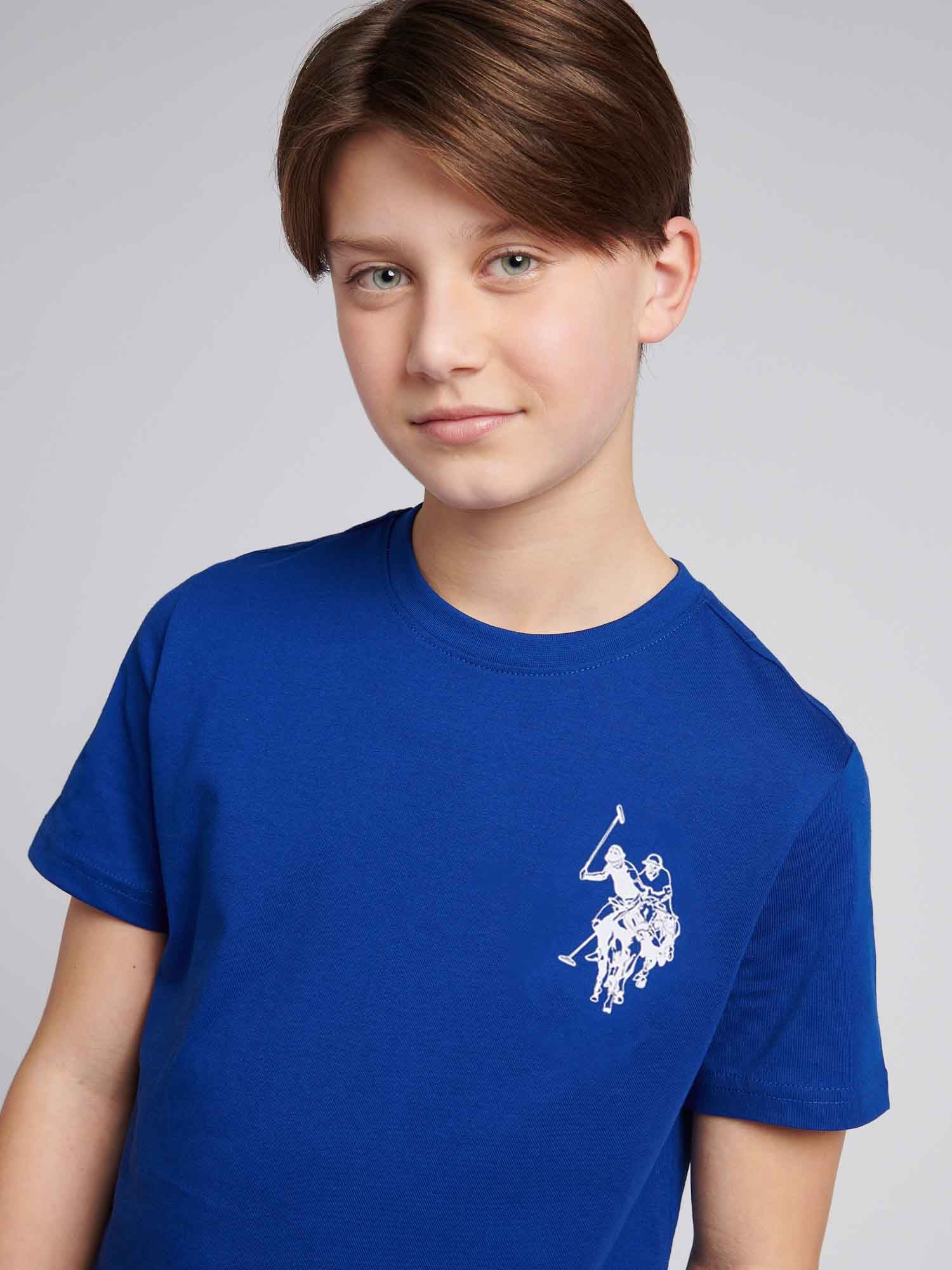 Boys Large Double Horsemen Graphic T-Shirt in Sodalite Blue