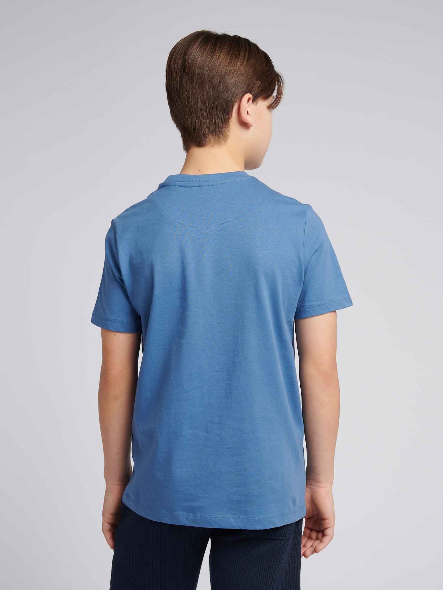 Boys Large Double Horsemen Graphic T-Shirt in Blue Horizon