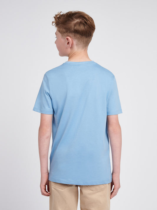 Boys Large Double Horsemen Graphic T-Shirt in Blue Horizon