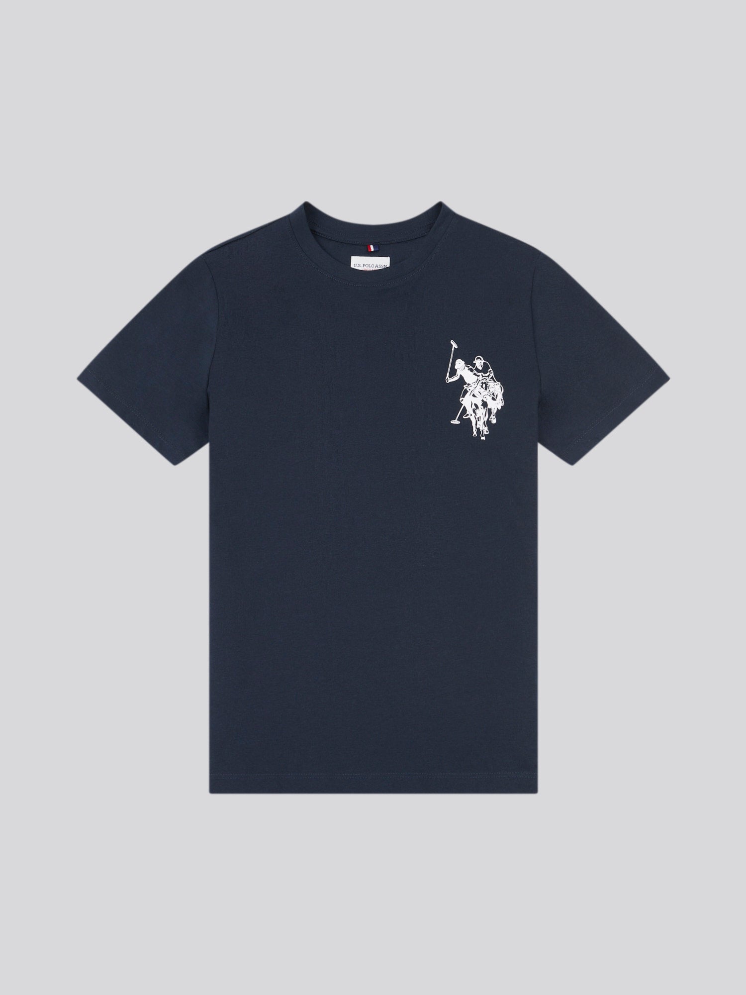 Boys Large Double Horsemen Graphic T-Shirt in Dark Sapphire Navy