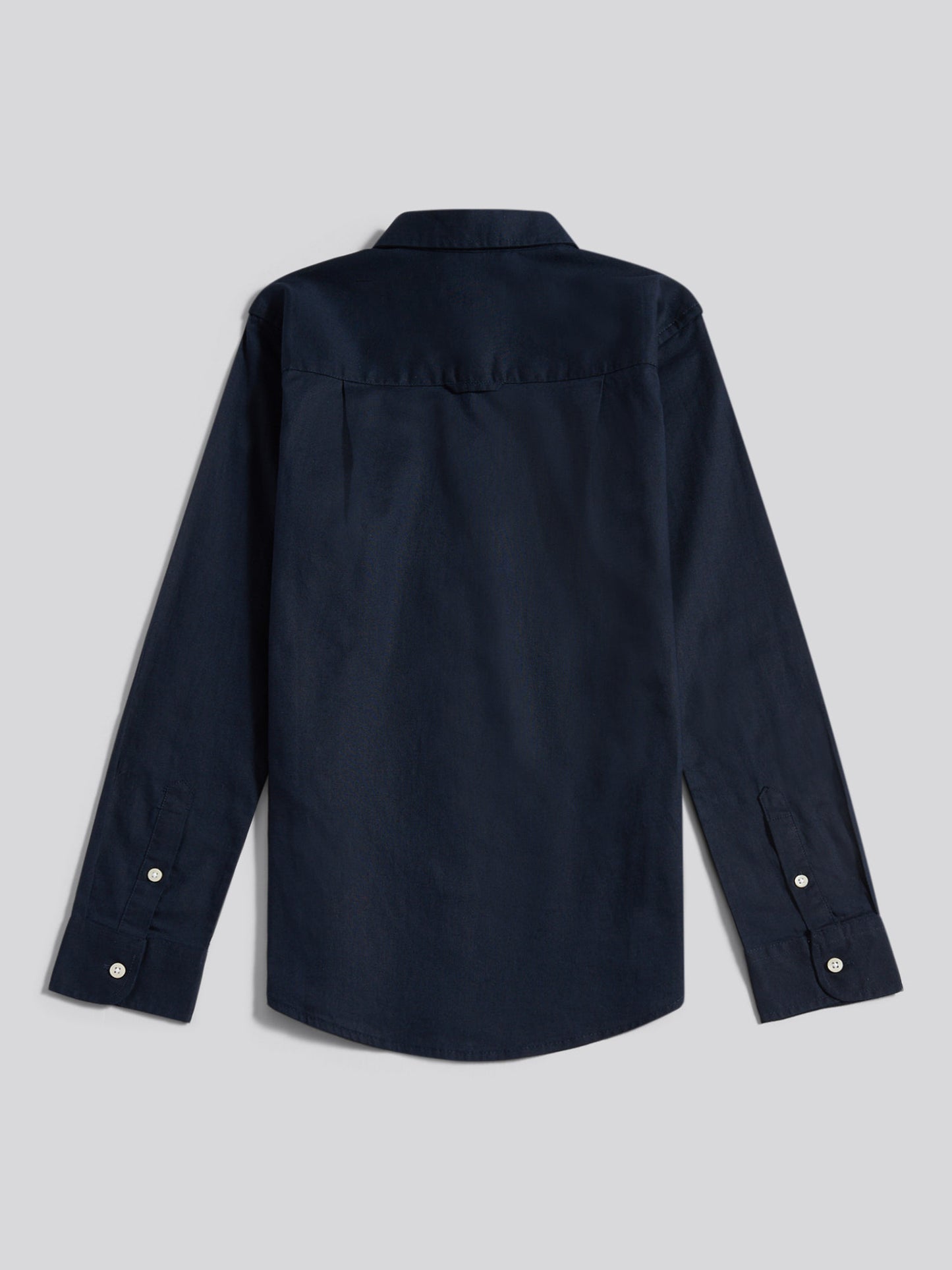 Boys Linen Blend Shirt in Dark Sapphire Navy / Moonlight Blue DHM