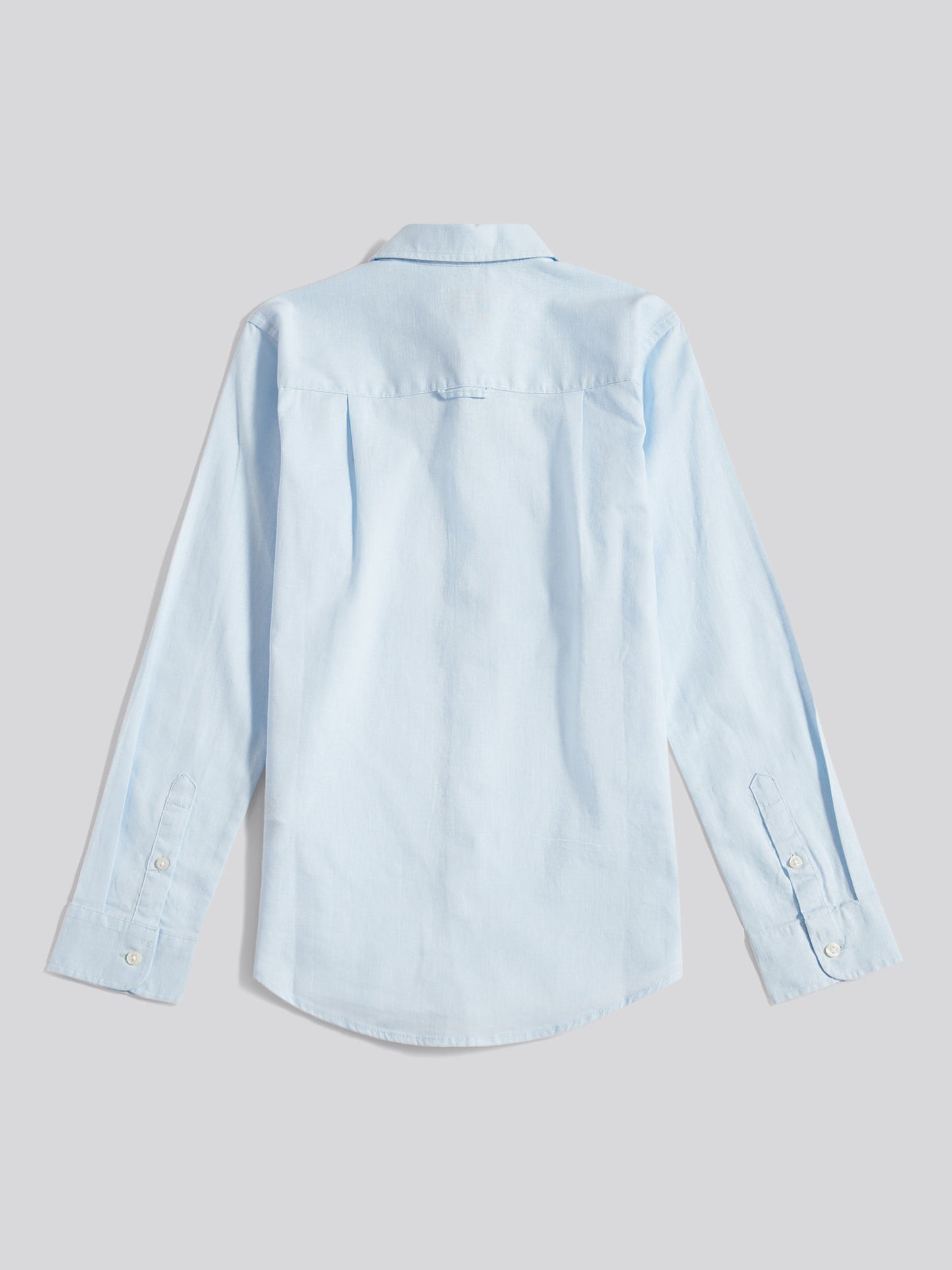 Boys Linen Blend Shirt in Ice Blue