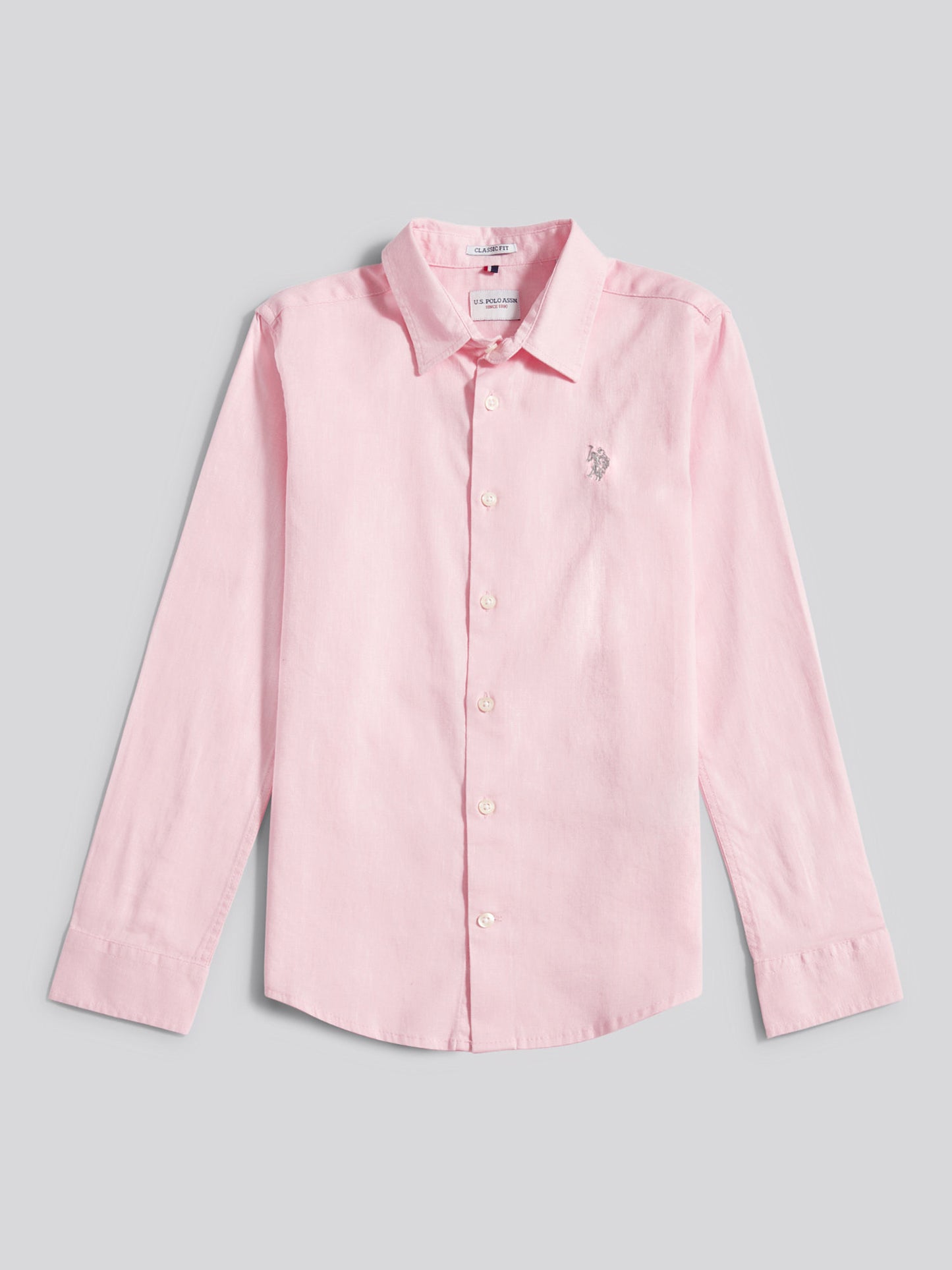 Boys Linen Blend Shirt in Pink a Boo