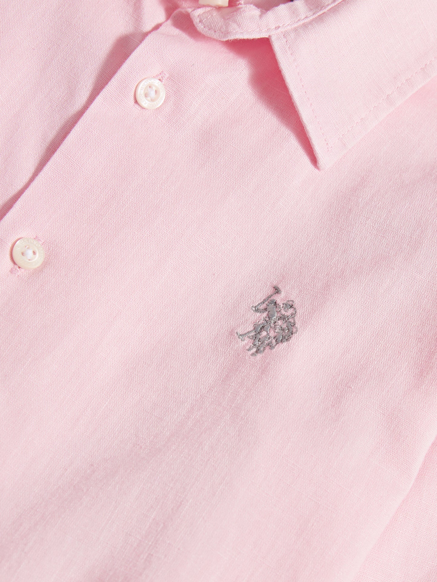 Boys Linen Blend Shirt in Pink a Boo
