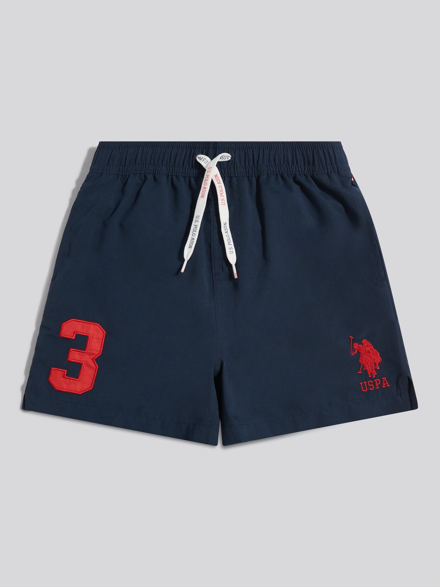 Boys Player 3 Swim Shorts Dark Sapphire Navy / Haute Red DHM