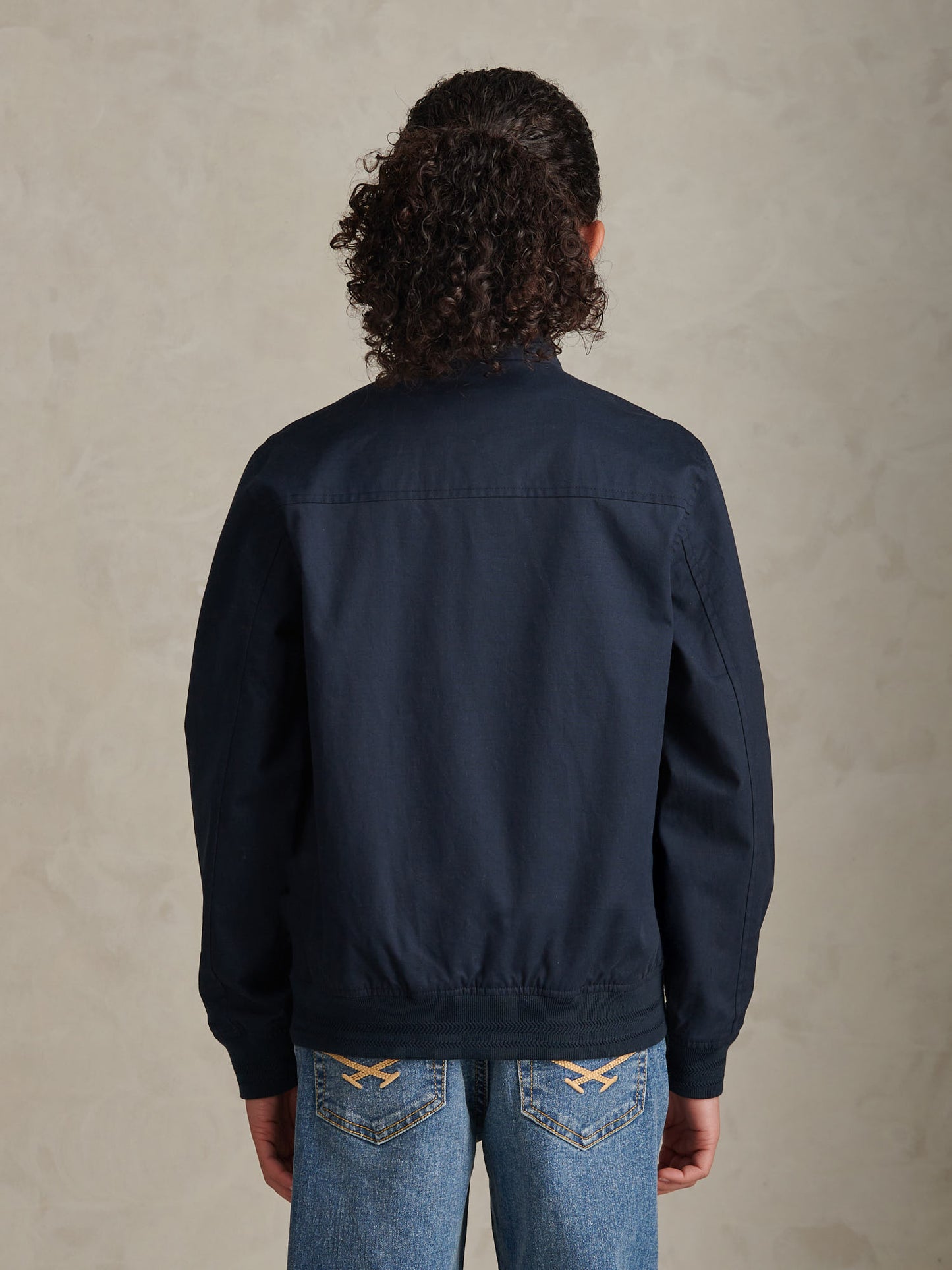 Cotton Twill Harrington Jacket Dark Sapphire Navy / Haute Red DHM