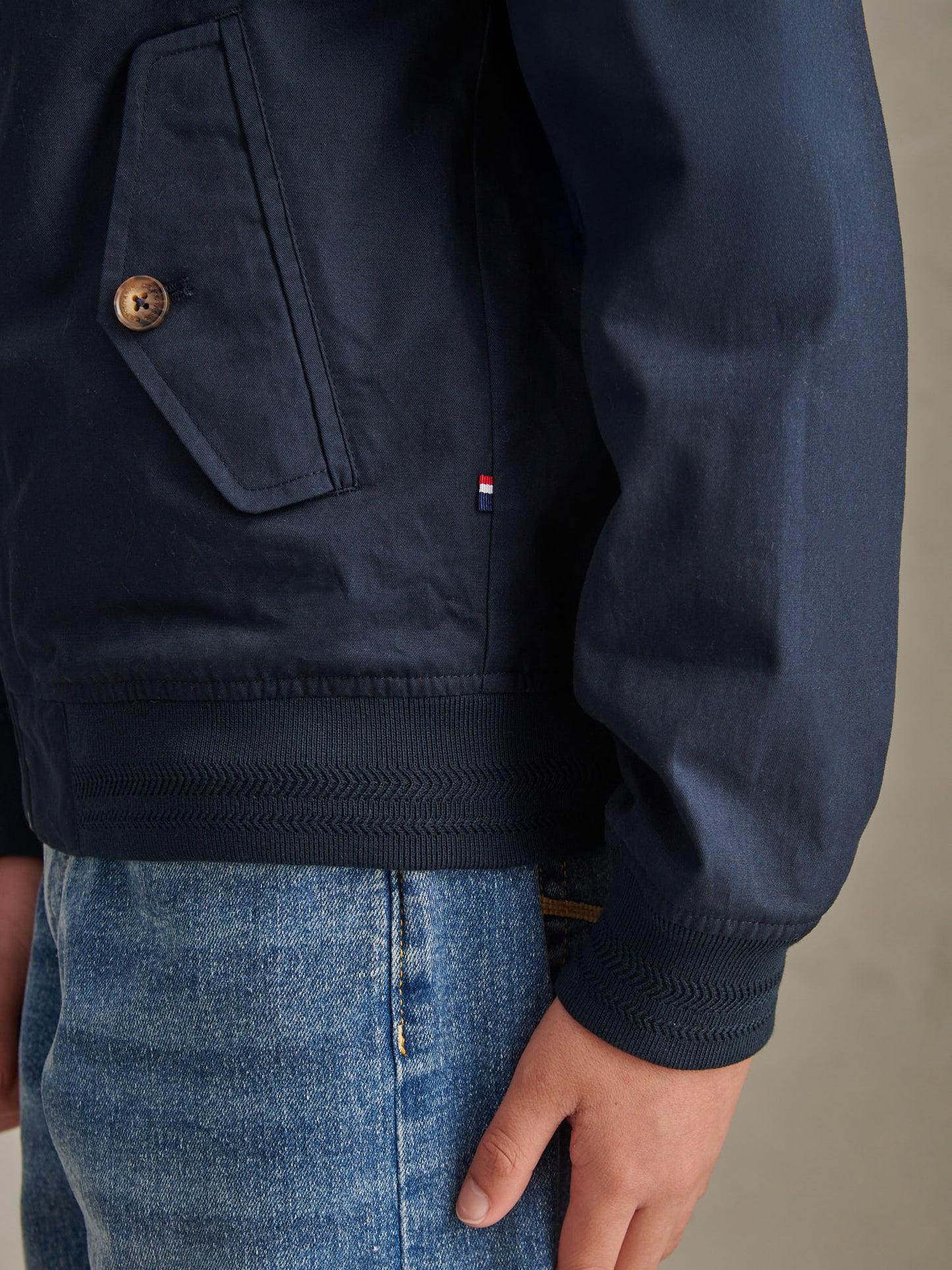 Cotton Twill Harrington Jacket Dark Sapphire Navy / Haute Red DHM