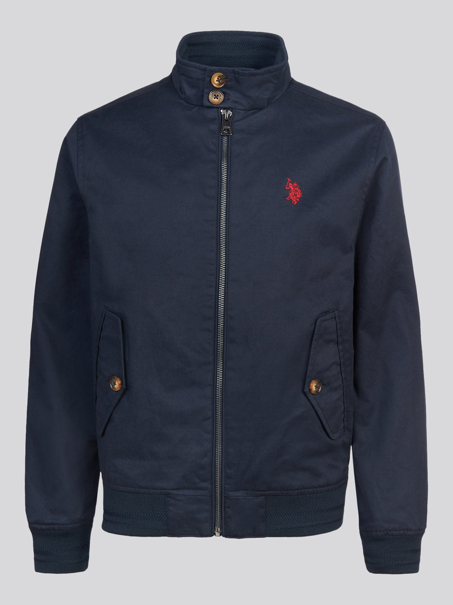 Cotton Twill Harrington Jacket Dark Sapphire Navy / Haute Red DHM