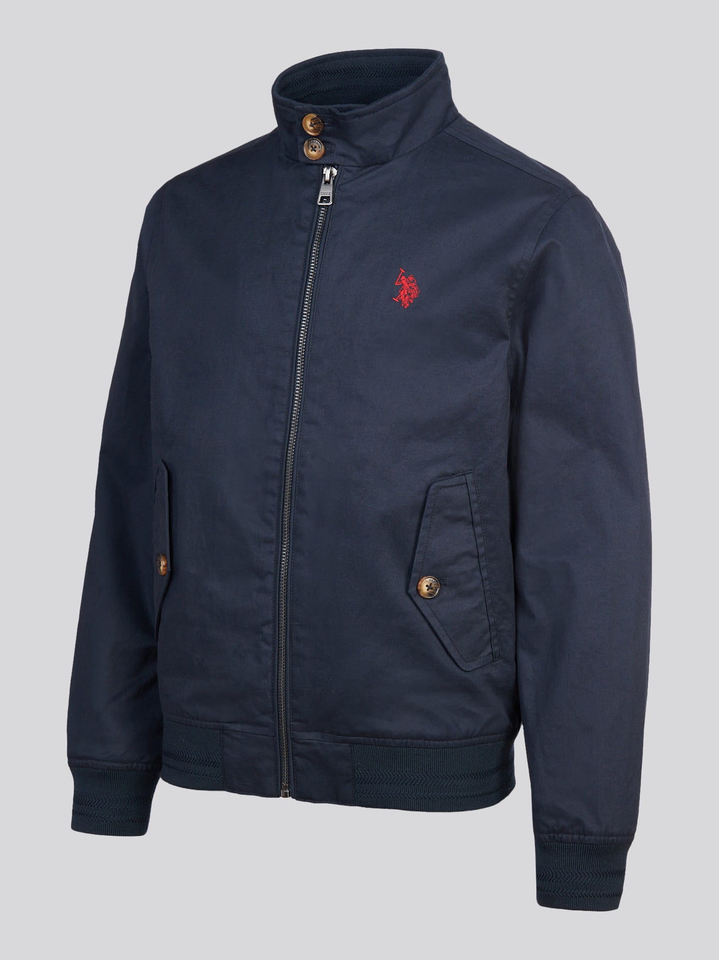 Cotton Twill Harrington Jacket Dark Sapphire Navy / Haute Red DHM