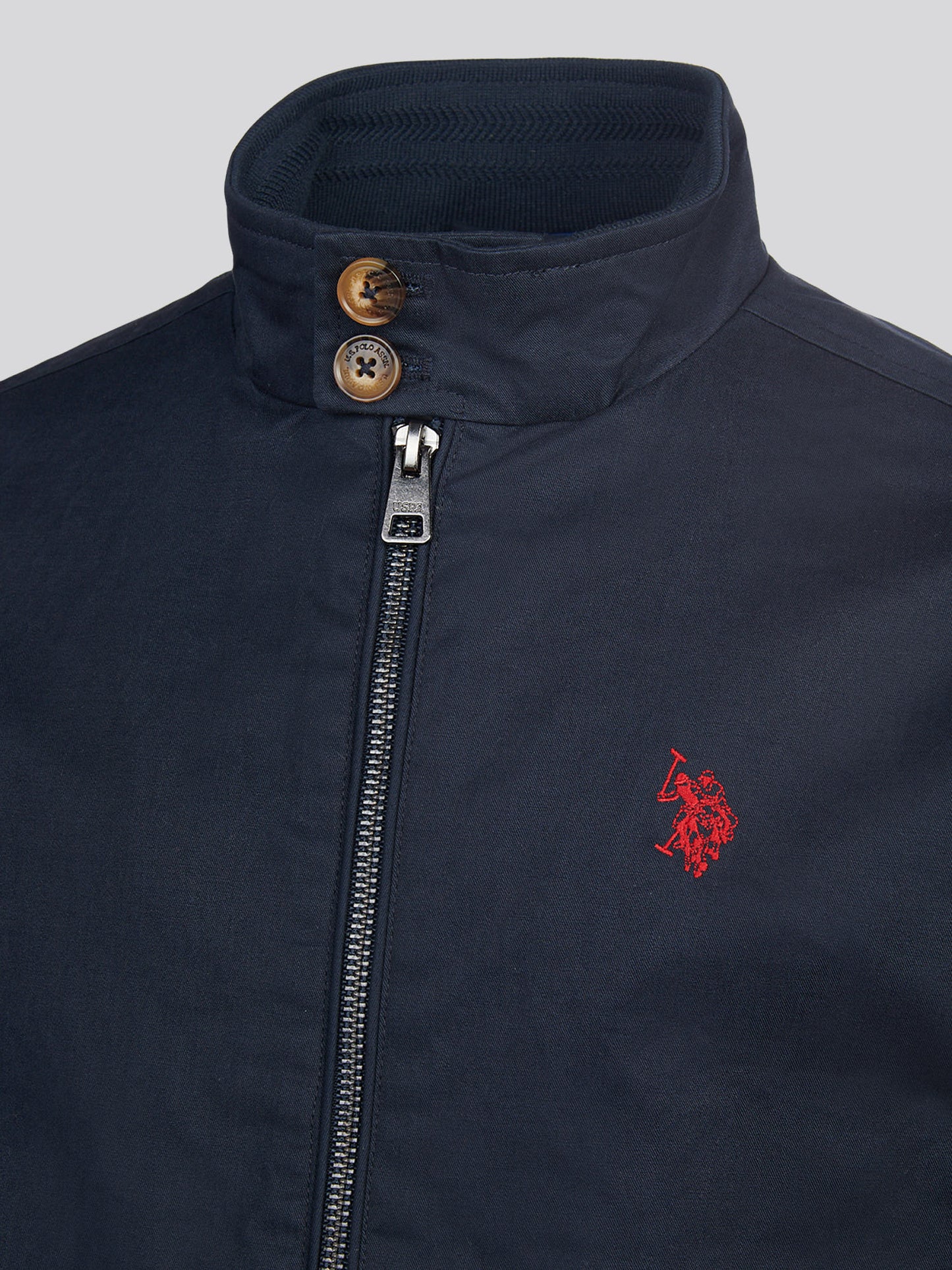 Cotton Twill Harrington Jacket Dark Sapphire Navy / Haute Red DHM