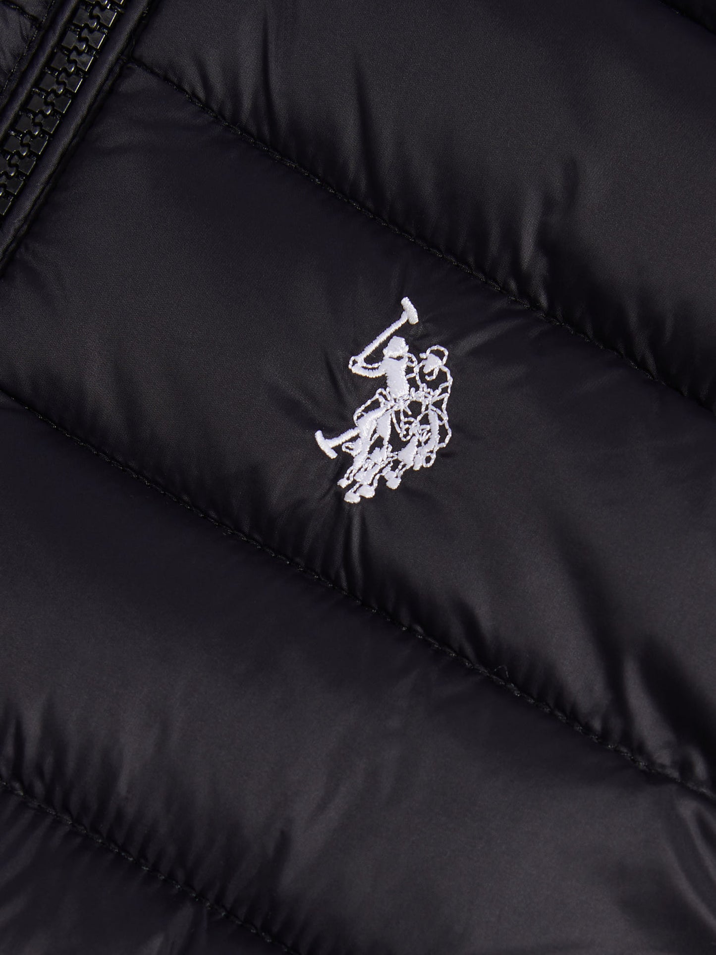 Boys Lightweight Quilted Gilet Black Bright White DHM