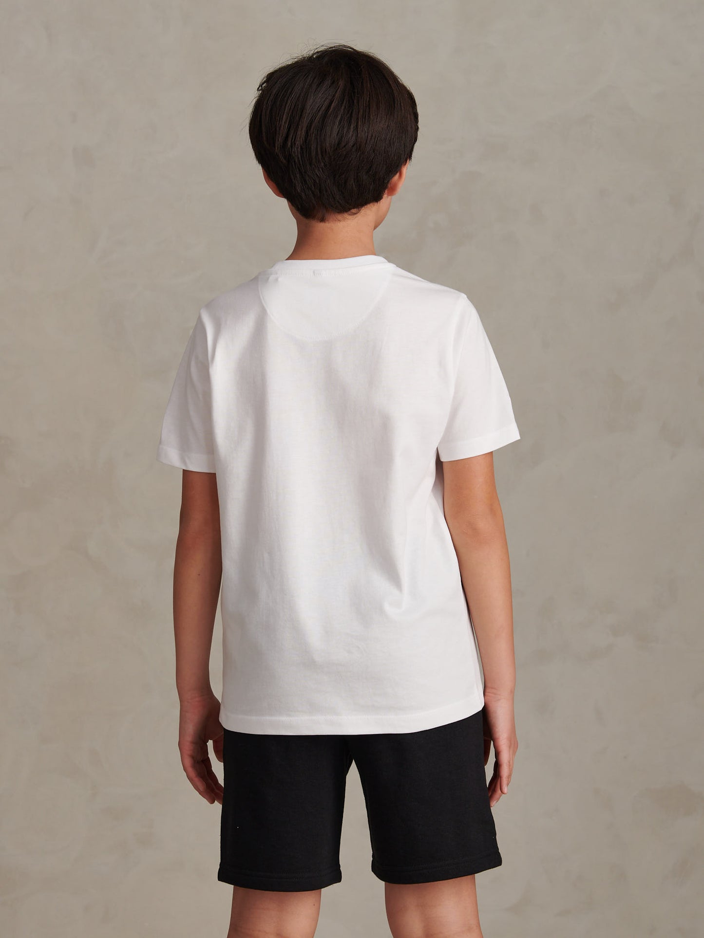 Boys Signature Arch Print T-Shirt in Bright White