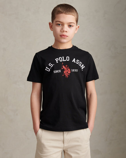 Boys Signature Arch Print T-Shirt Black
