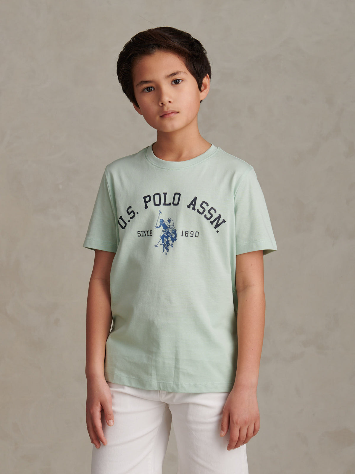 Boys Signature Arch Print T-Shirt Aqua Foam