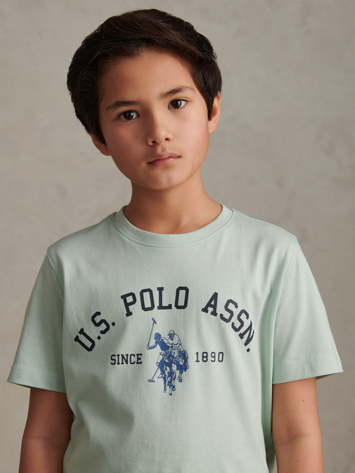 Boys Signature Arch Print T-Shirt Aqua Foam