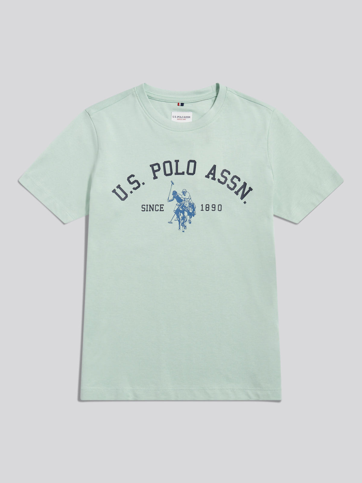 Boys Signature Arch Print T-Shirt Aqua Foam