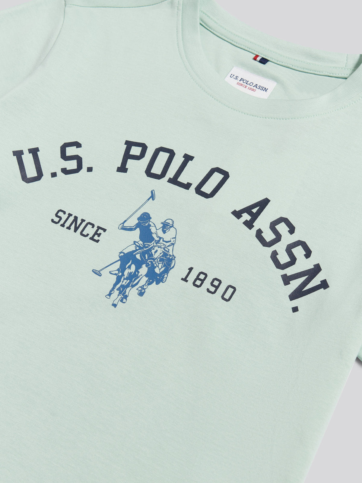 Boys Signature Arch Print T-Shirt Aqua Foam