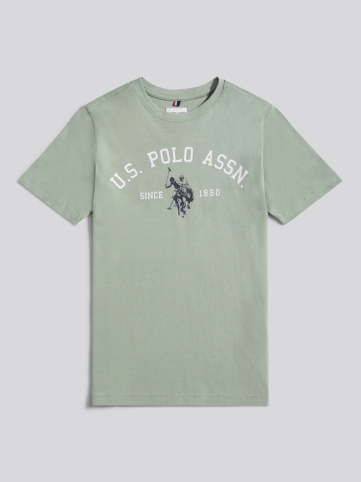Boys Signature Arch Print T-Shirt in Iceberg Green