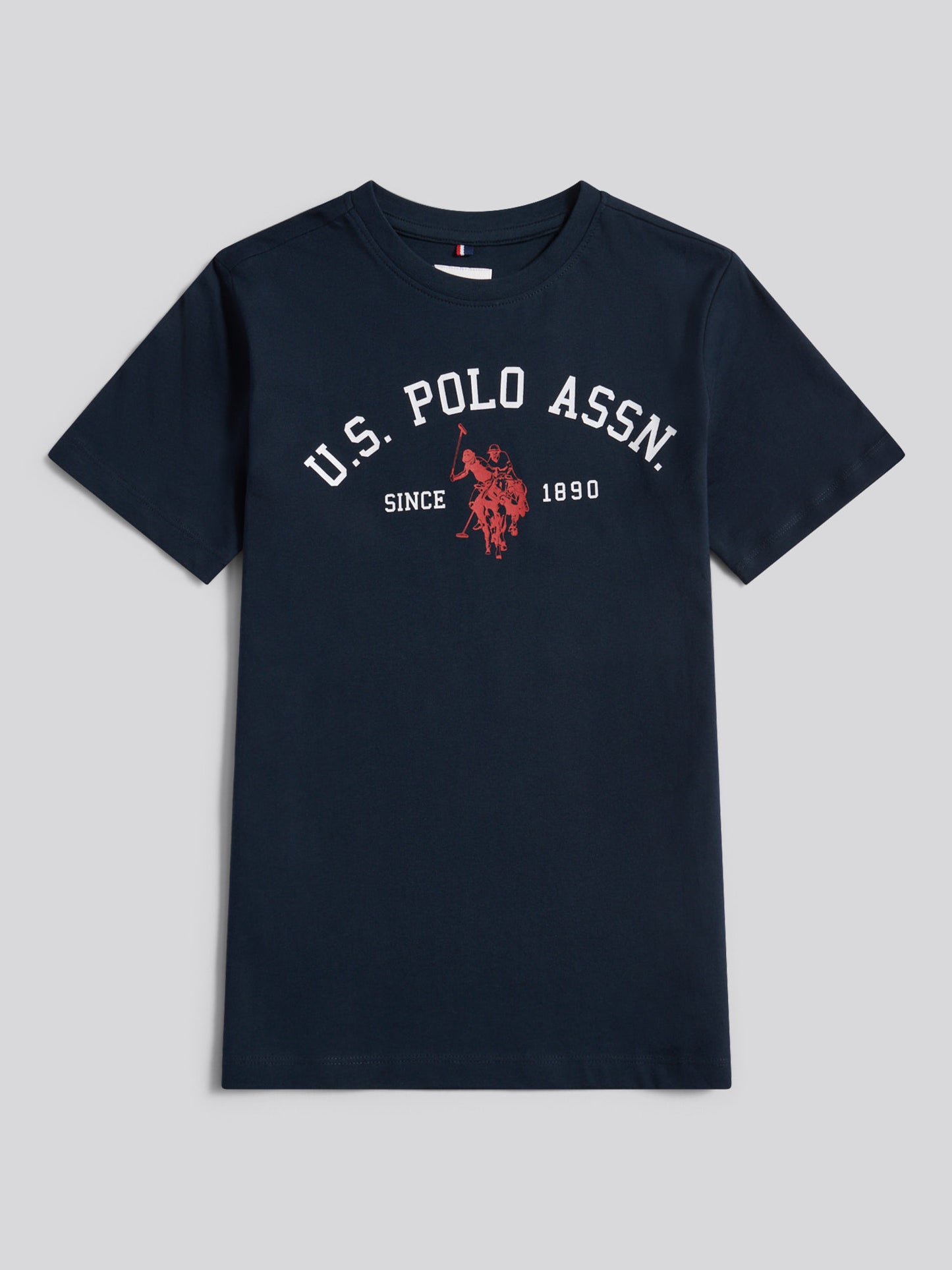 Boys Signature Arch Print T-Shirt in Dark Sapphire Navy