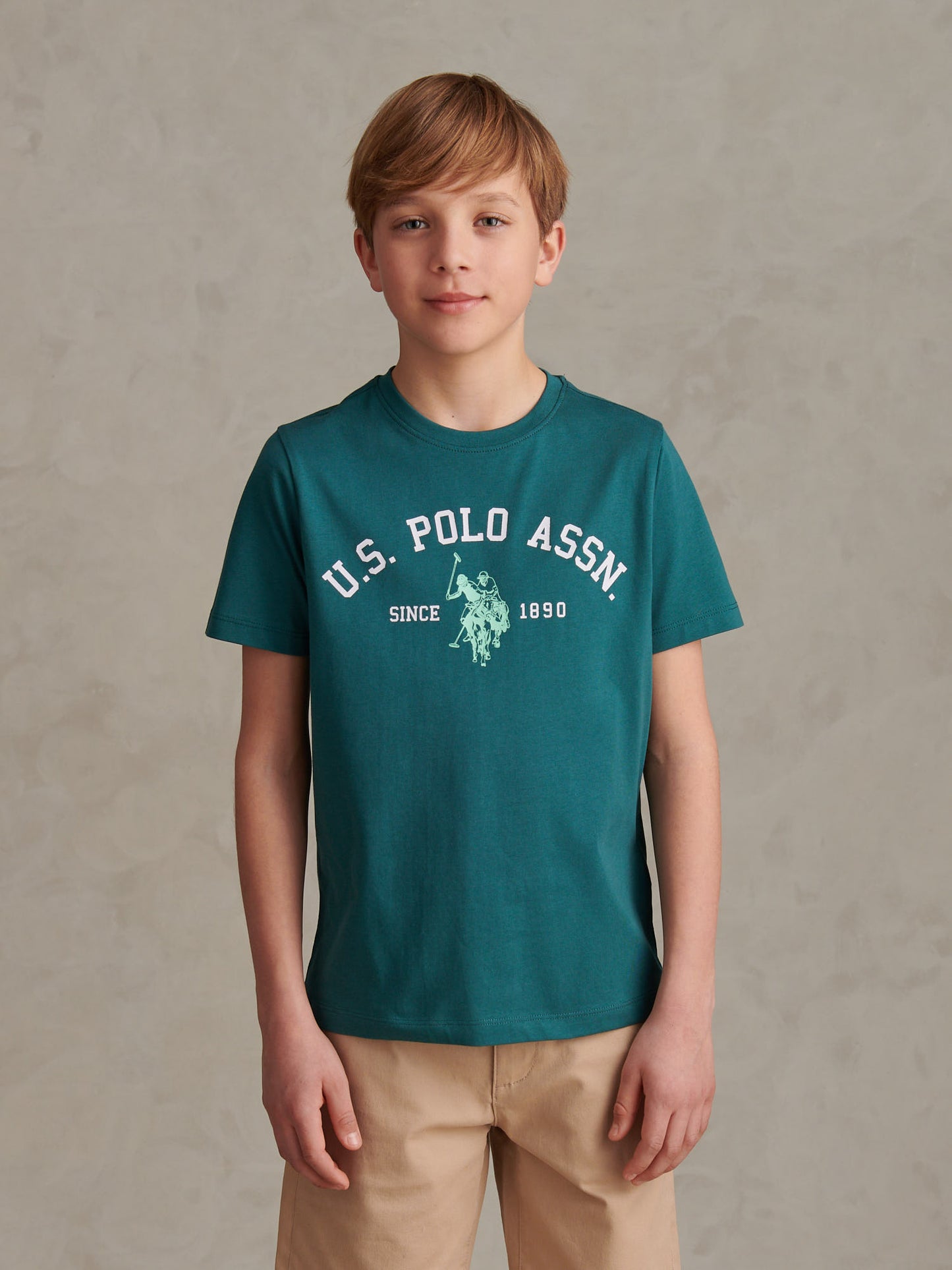 Boys Signature Arch Print T-Shirt in Mediterranea