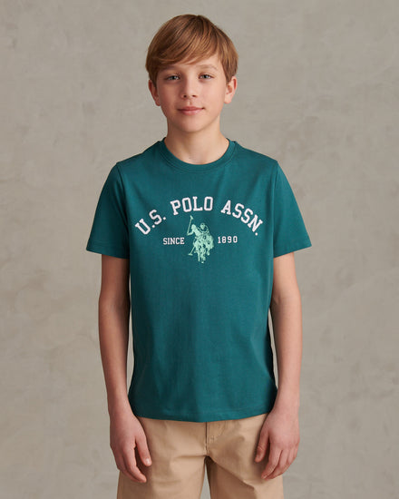 Boys Signature Arch Print T-Shirt Mediterranea
