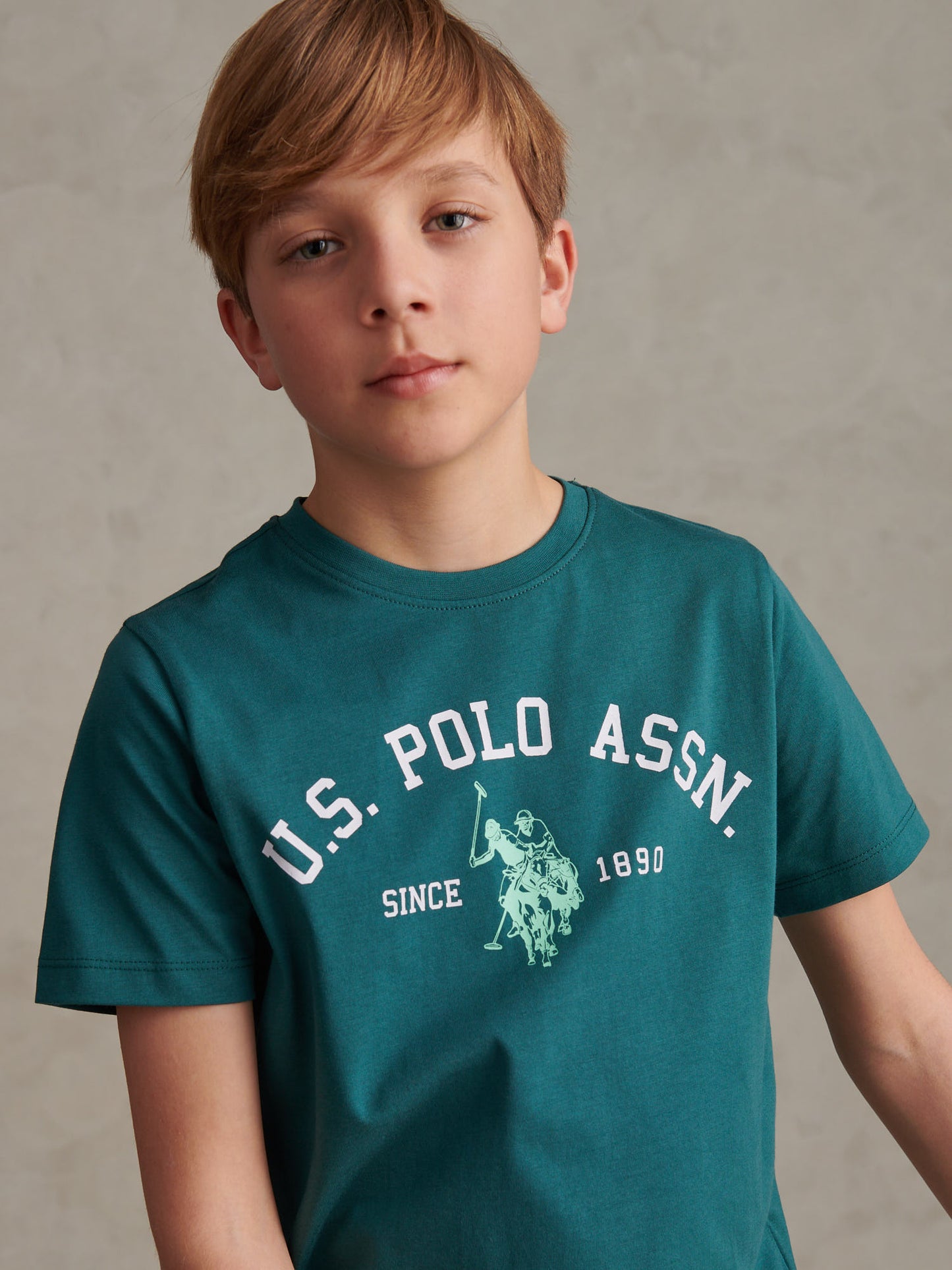 Boys Signature Arch Print T-Shirt in Mediterranea