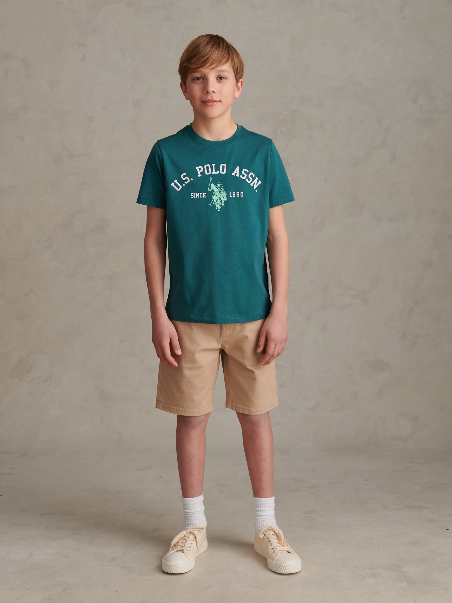 Boys Signature Arch Print T-Shirt in Mediterranea