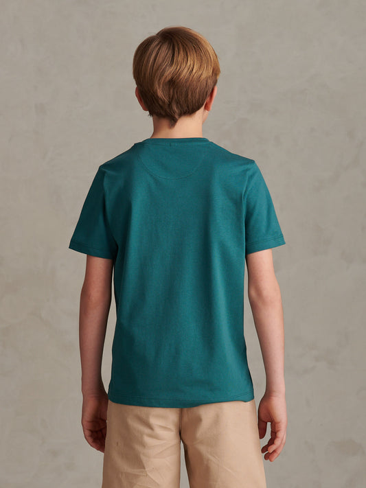 Boys Signature Arch Print T-Shirt in Mediterranea
