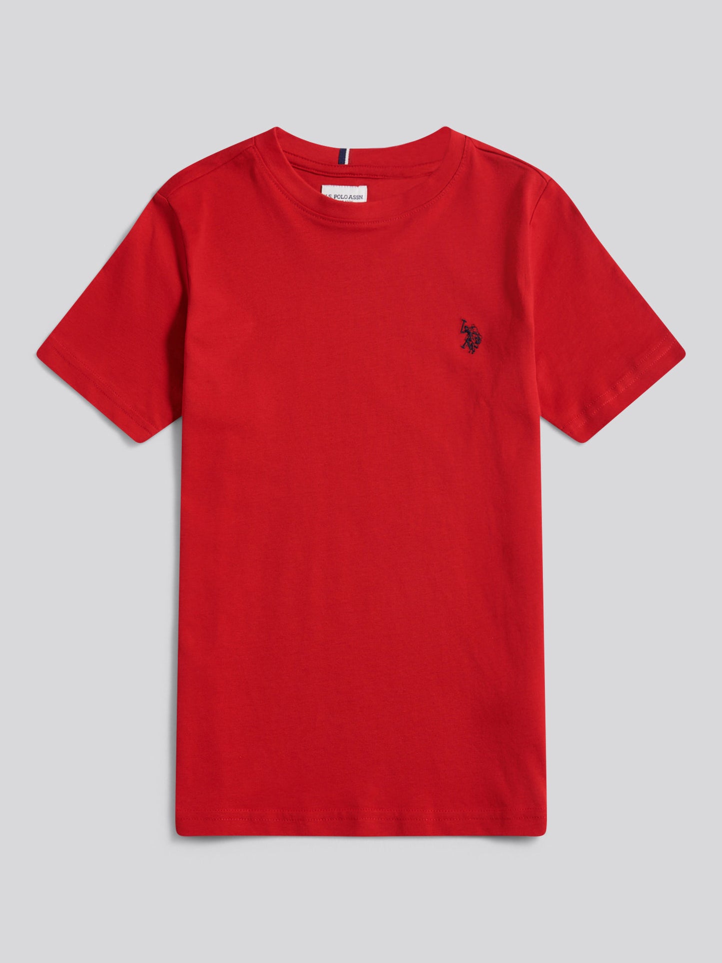 Boys Texture Double Horsemen T-Shirt in Haute Red