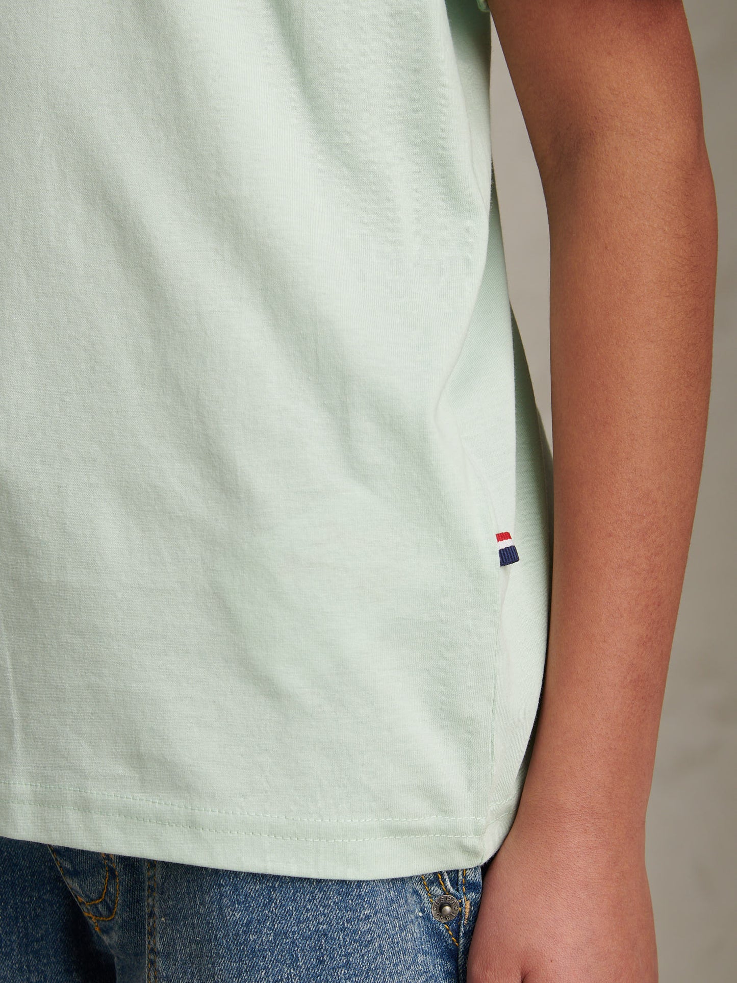 Boys Texture Double Horsemen T-Shirt Aqua Foam
