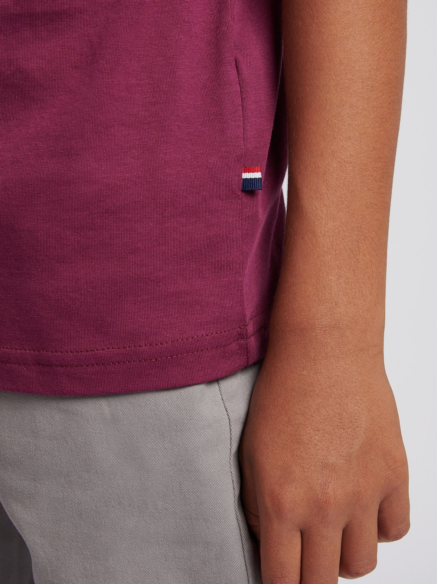 Boys Texture Double Horsemen T-Shirt in Grape Wine