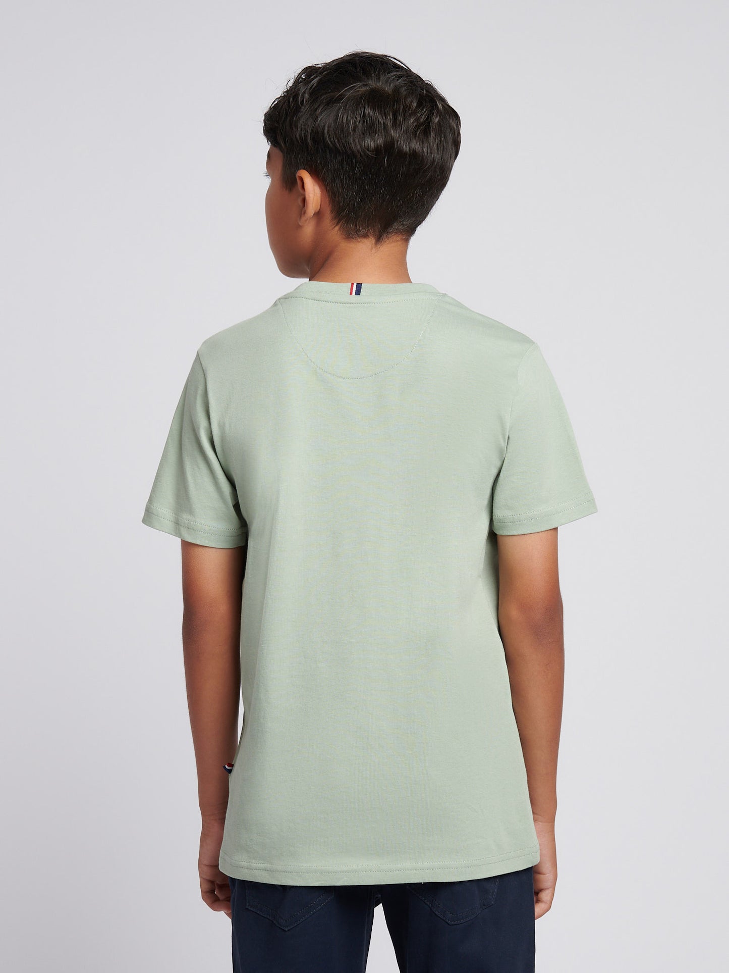 Boys Texture Double Horsemen T-Shirt in Iceberg Green