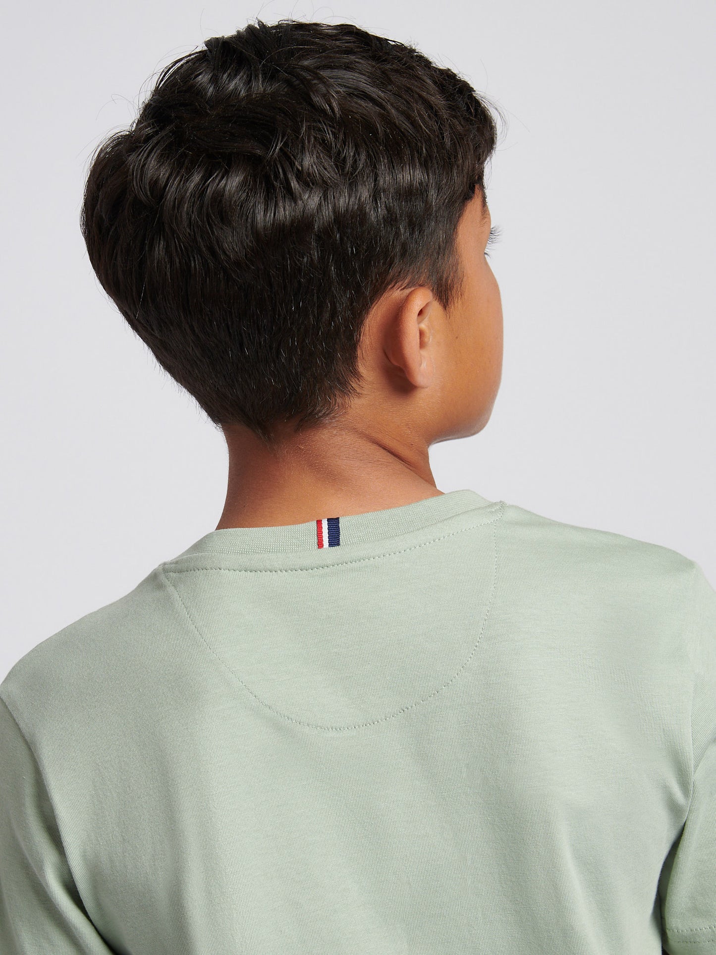 Boys Texture Double Horsemen T-Shirt in Iceberg Green