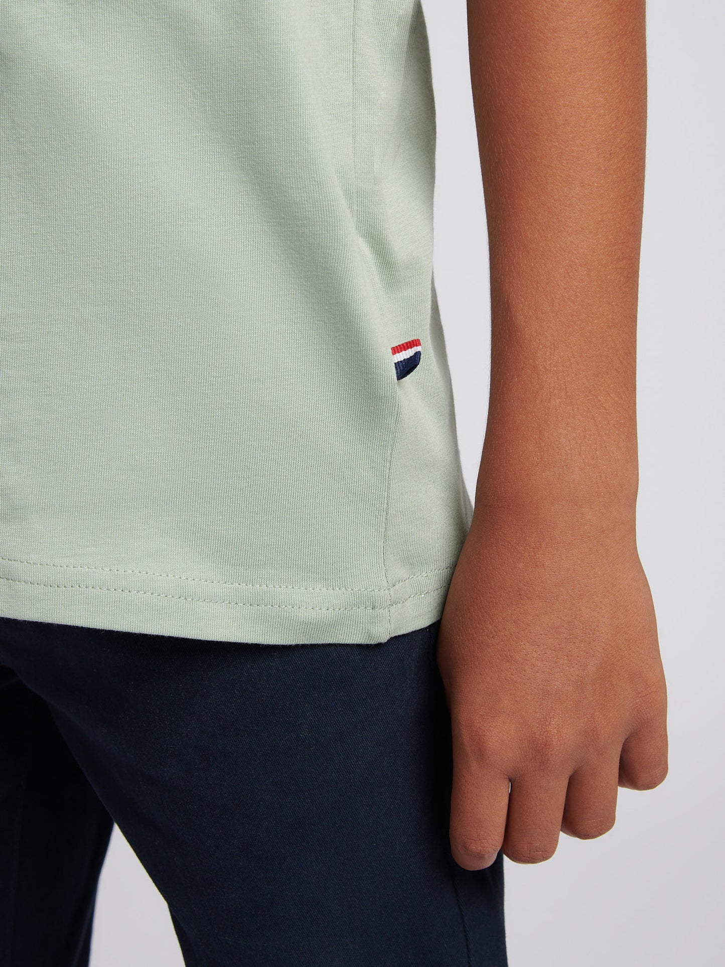 Boys Texture Double Horsemen T-Shirt in Iceberg Green