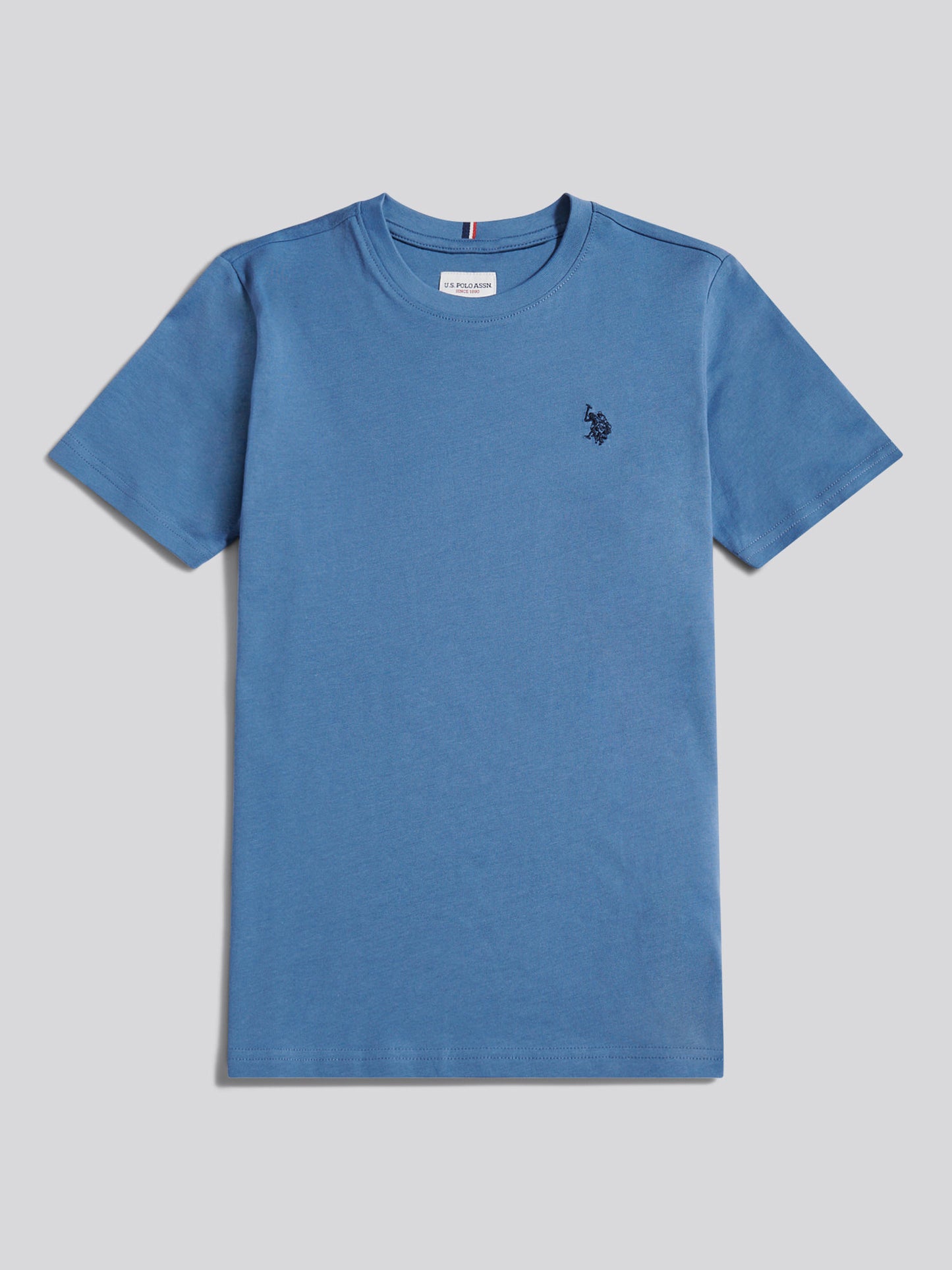 Boys Texture Double Horsemen T-Shirt in Blue Horizon