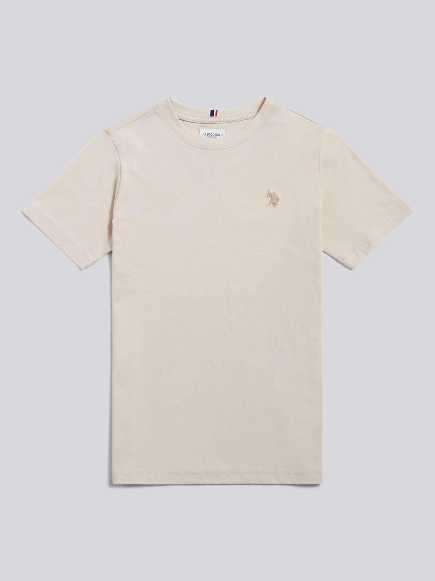 Boys Texture Double Horsemen T-Shirt in Beige
