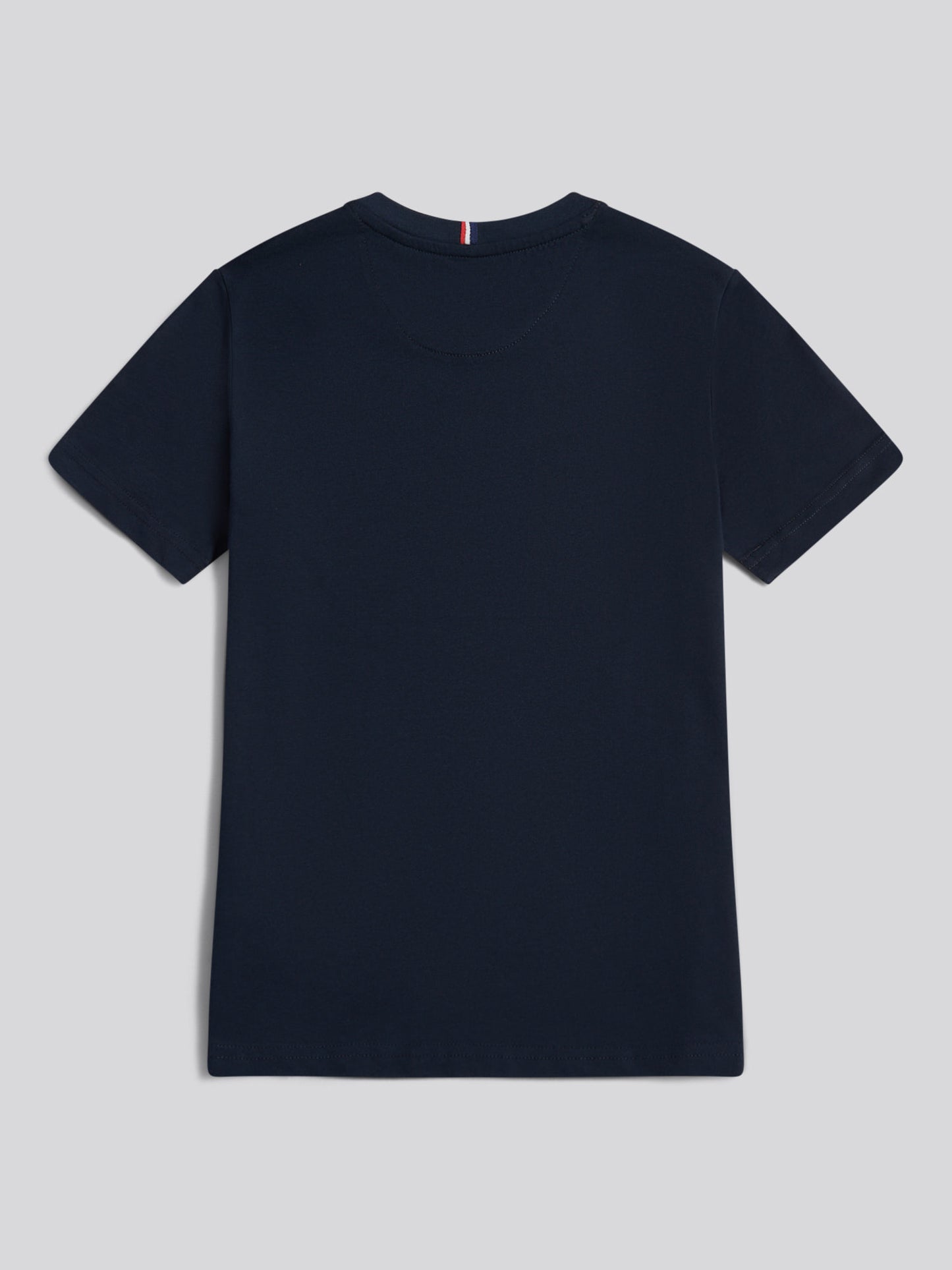 Boys Texture Double Horsemen T-Shirt in Dark Sapphire Navy / Haute Red DHM