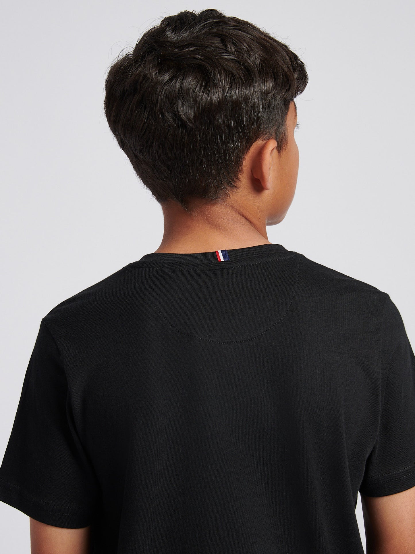 Boys Texture Double Horsemen T-Shirt in Black Bright White DHM