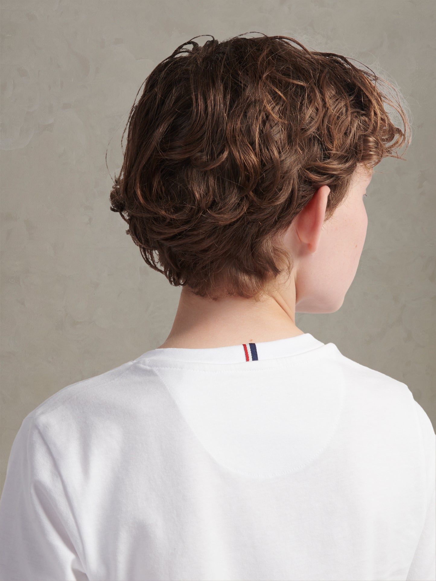 Boys Texture Double Horsemen T-Shirt White / Dark Sapphire Navy DHM