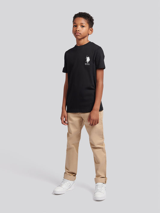 Boys Player 3 T-Shirt in Black Bright White DHM